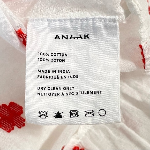 Anaak Delá Embroidered Asymmetrical Ruffle Midi Skirt Rouge Blanc Jamdani 0 XS - Picture 16 of 16